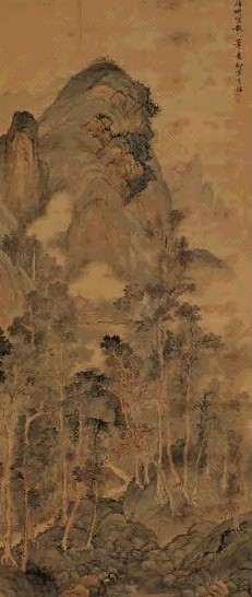 李诂 晴峦萧寺图 立轴 设色绢本