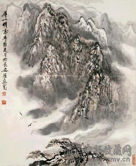 崔振宽 华山晴雪 立轴 设色纸本