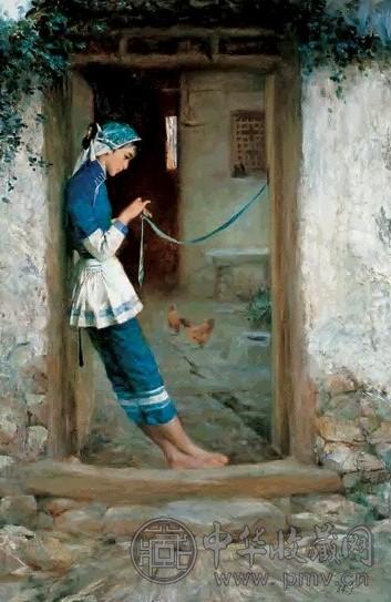 潘鸿海 1984年作 青春岁月 油画画布