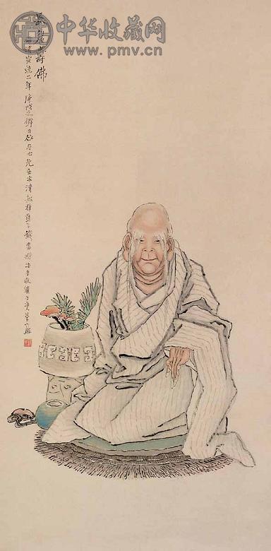 钱书城 1910年作 长眉寿佛 镜心 设色纸本