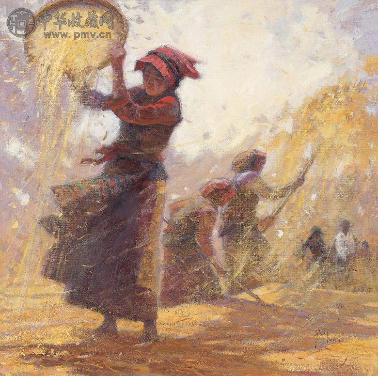 尹戎生 1997年 收获 布面 油画