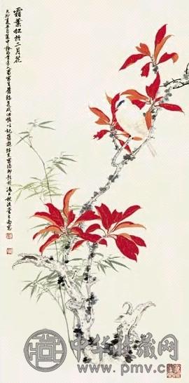 龚继先 1999年作 红叶霜禽 镜心 设色纸本