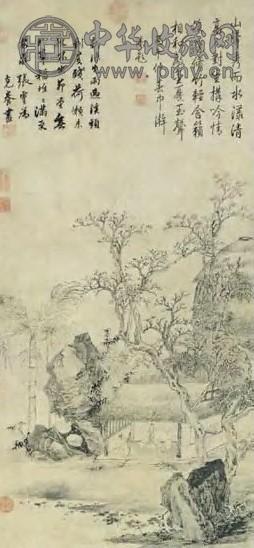 张灵 明 茆堂清话图 轴