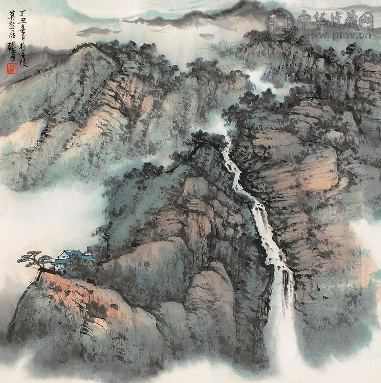 张尔宾 山水 镜心 设色纸本