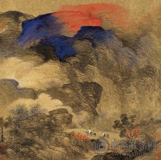 当代 茆帆 秋山行旅 镜心(连框)