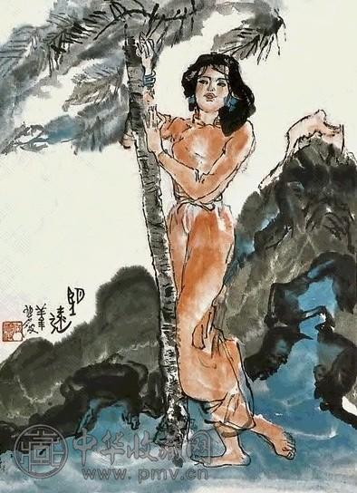 江碧波 望远 镜心 设色纸本