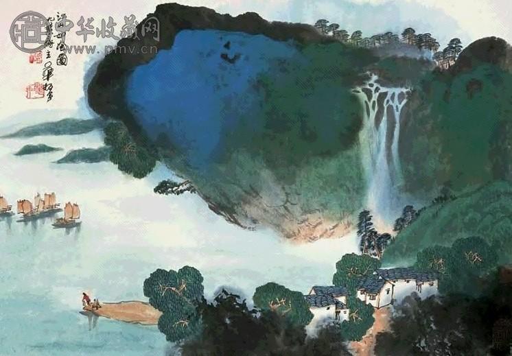 华拓 江山如画图 镜心 设色纸本