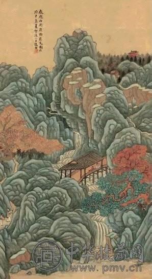 明 赵澄 1656年作 仿赵佰驹溪桥待友图