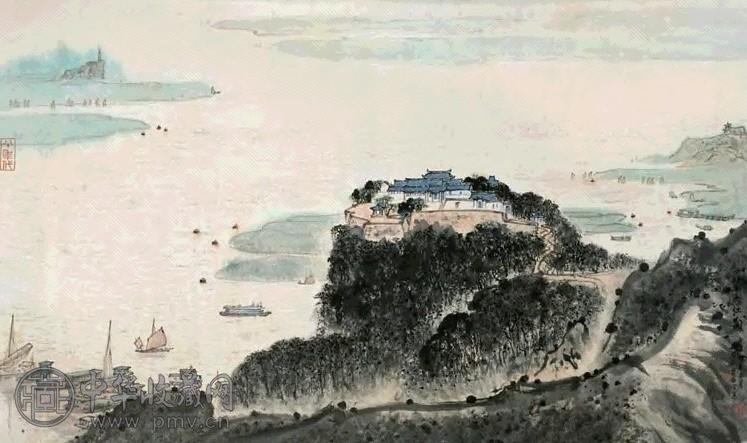 亚明 华拓 1982年作 一望大江开 镜心 设色纸本