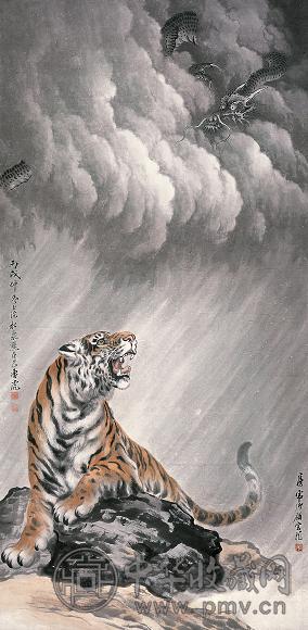 熊松泉 房虎卿 风云际会 立轴 设色纸本