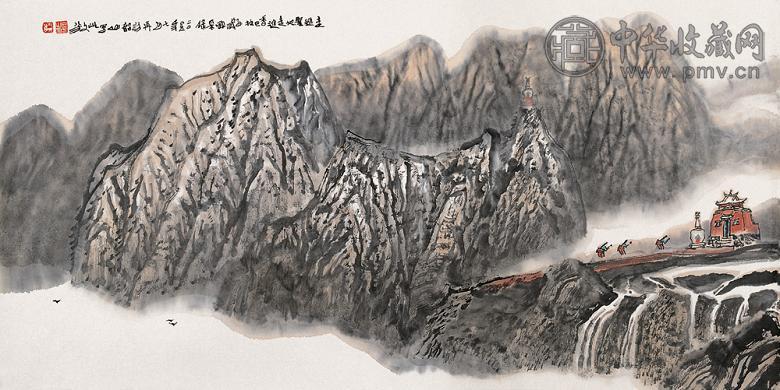 王文芳 走进圣地 镜片 设色纸本