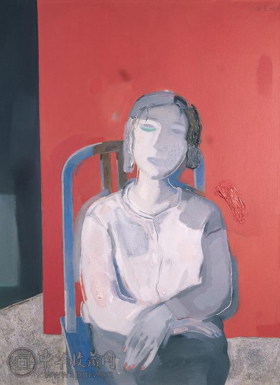 陈淑霞 1997年作 红色空间 布面 油画