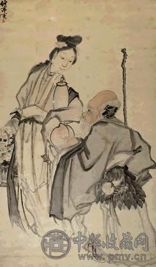 李诂 献寿图 轴