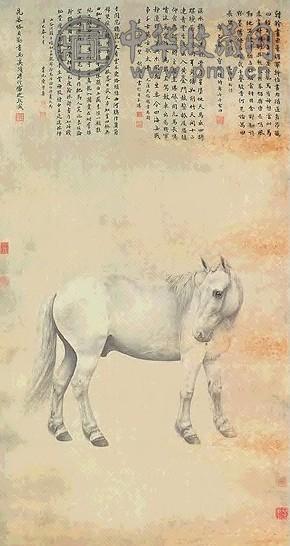 清 载瀛 马 轴