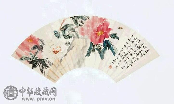 潘君诺 花卉 扇面 纸本