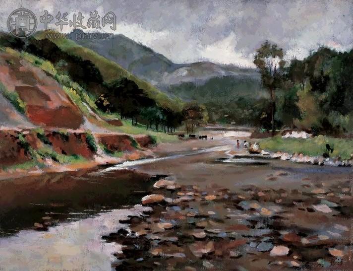 戴泽 1992年作 风景 油画画布