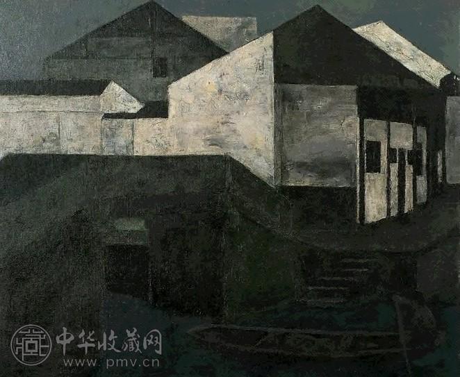 费正 1997年作 水乡 布面油彩