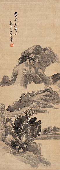 高邕之 近代 仿家山水 立轴 水墨绢本