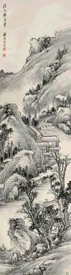 顾升 山水 立轴 水墨纸本