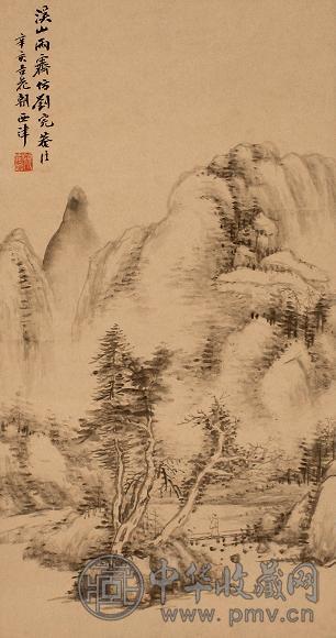 顾鹤逸 辛亥(1791年)作 山水 镜心 水墨纸本