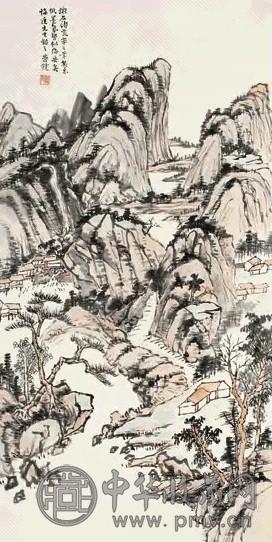 金蓉镜 烟江叠障图 立轴 设色纸本