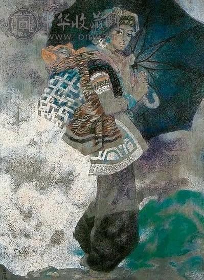 江碧波 回望 镜心 设色纸本