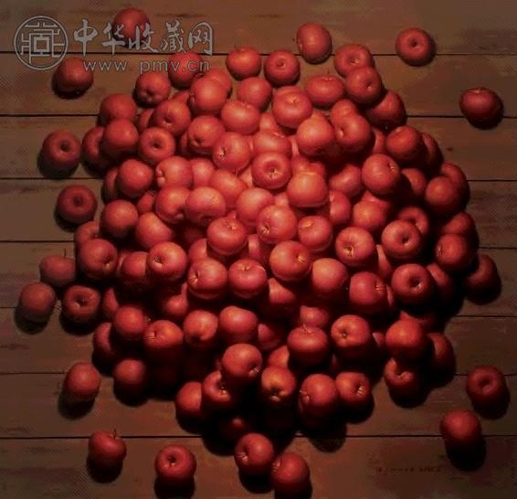 黄茂强 2002年 红苹果 布面油画