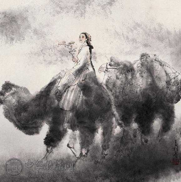 马振声 人物 镜心 设色纸本