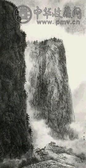 宋彬 二零零二年作 华岳千仞 立轴 设色纸本