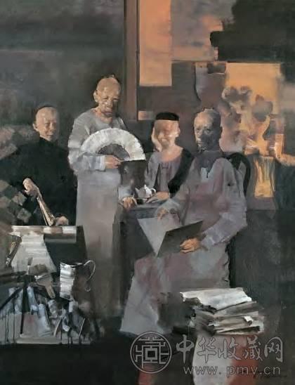 俞晓夫 2004年作 回访——纪念我轻轻的敲门 布面油画