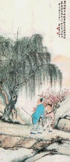 潘钦 山水人物 镜心 纸本