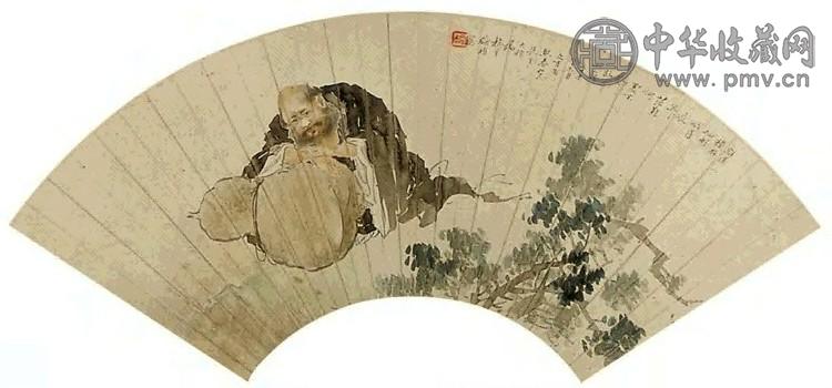 施桢 人物 扇面