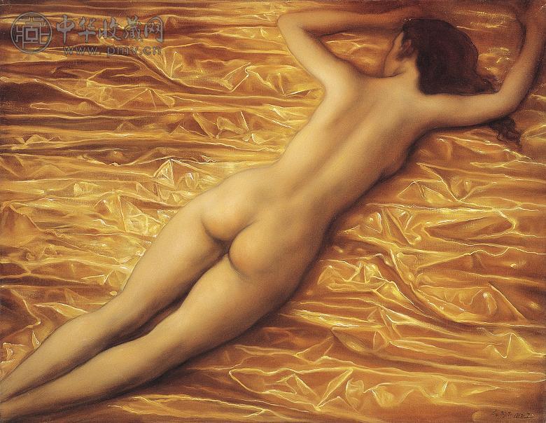 庞茂琨 1992年作 金色的沉迷 布面油画