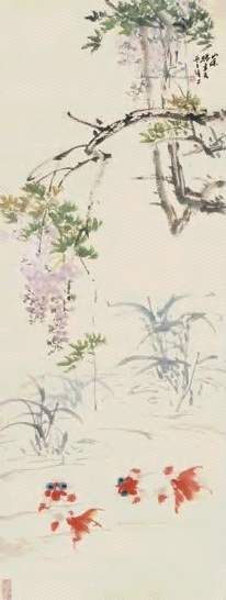 张聿光 紫绶金章 立轴 设色纸本