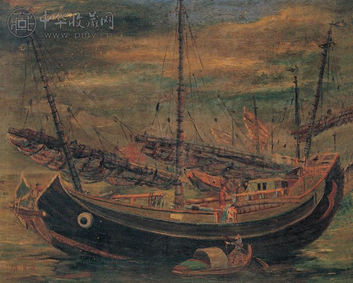 陈澄波 帆船归港 布上油画