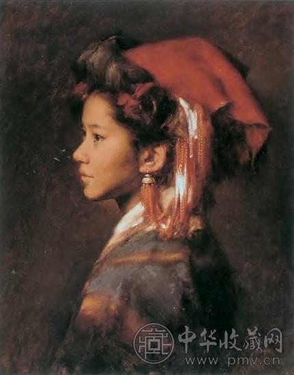 张利 1996年作 少女依娜 布面油画