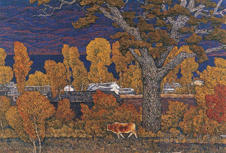 邵增虎 泸沽湖畔(铜奖) 油画画布