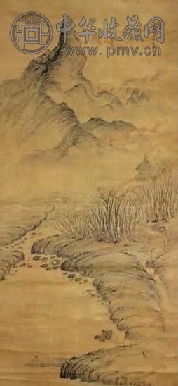 清 梅庚 山水 轴