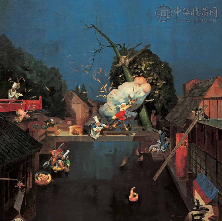 岂梦光 2006年作 烈女小凤仙 布面 丙稀