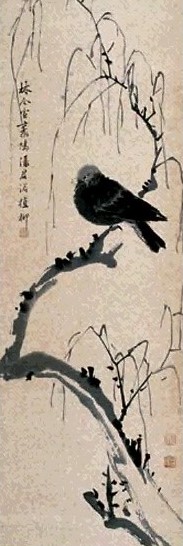 林今雪 潘君诺 花鸟 立轴 水墨纸本
