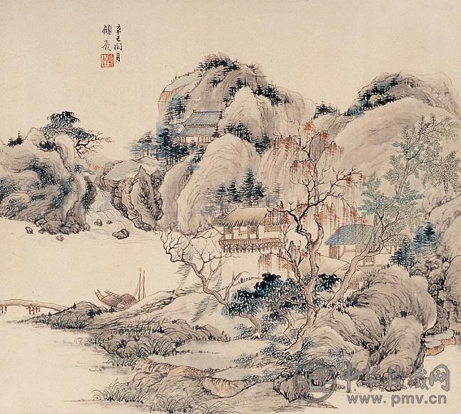 顾飞 山水 镜心