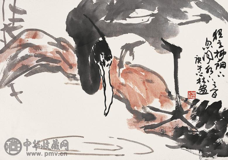 周之林 独立柳荫下 镜心 纸本