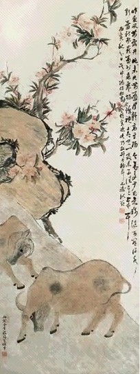 陆英 春牛图 立轴 设色