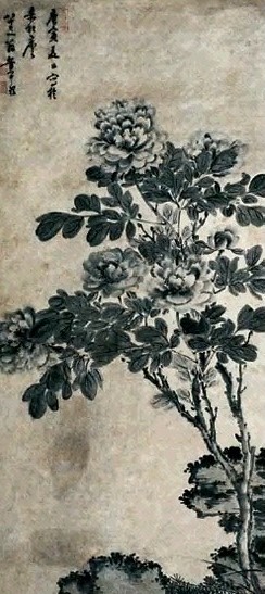 黄中理 牡丹 立轴 水墨纸本
