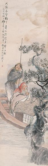 钱书城 人物 立轴 纸本