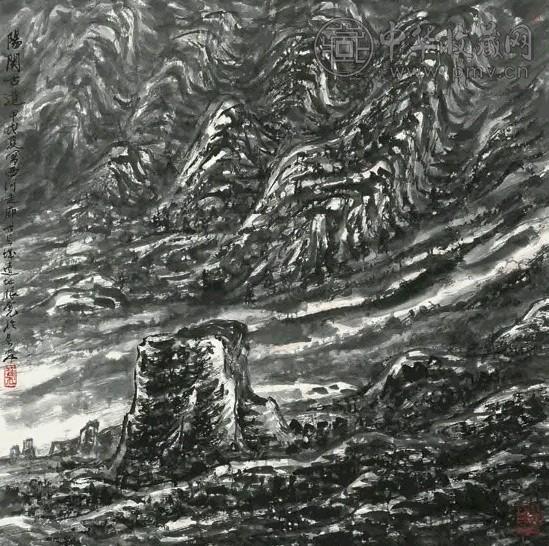 崔振宽 1994年作 阳关古道 立轴 设色纸本