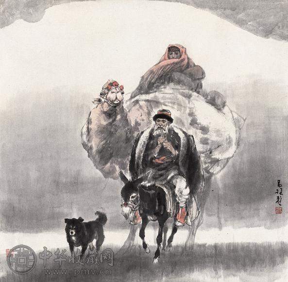 马振声 昆仑来客 镜心 设色纸本