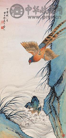 李凤公 花鸟 立轴 设色纸本