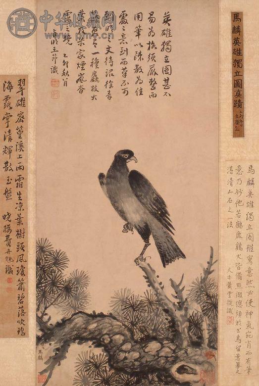 马麟(款) 英雄独立图 立轴 水墨纸本