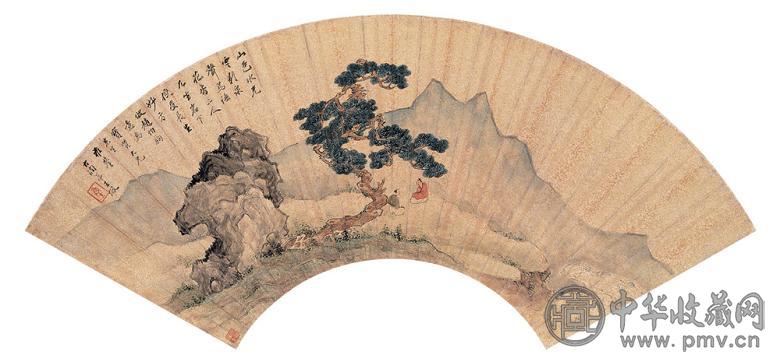 王俊 松下高士图 镜心 设色金笺